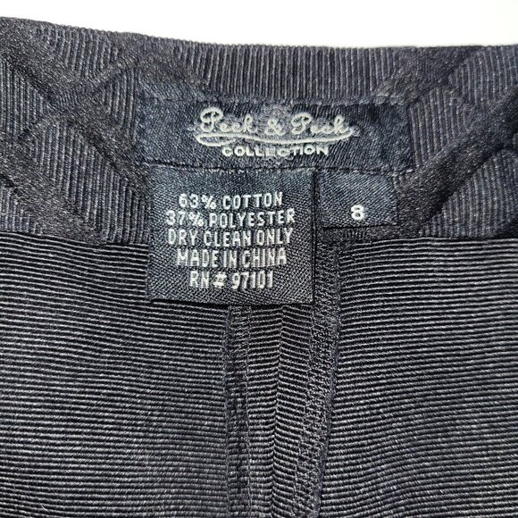 Peck & Peck Capri Pant Womens 8 Black Solid Textured Minimalist Capsule Side Zip - Picture 6 of 9